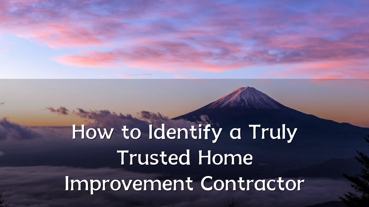 How to Identify a Truly Trusted Home Improvement Contractor