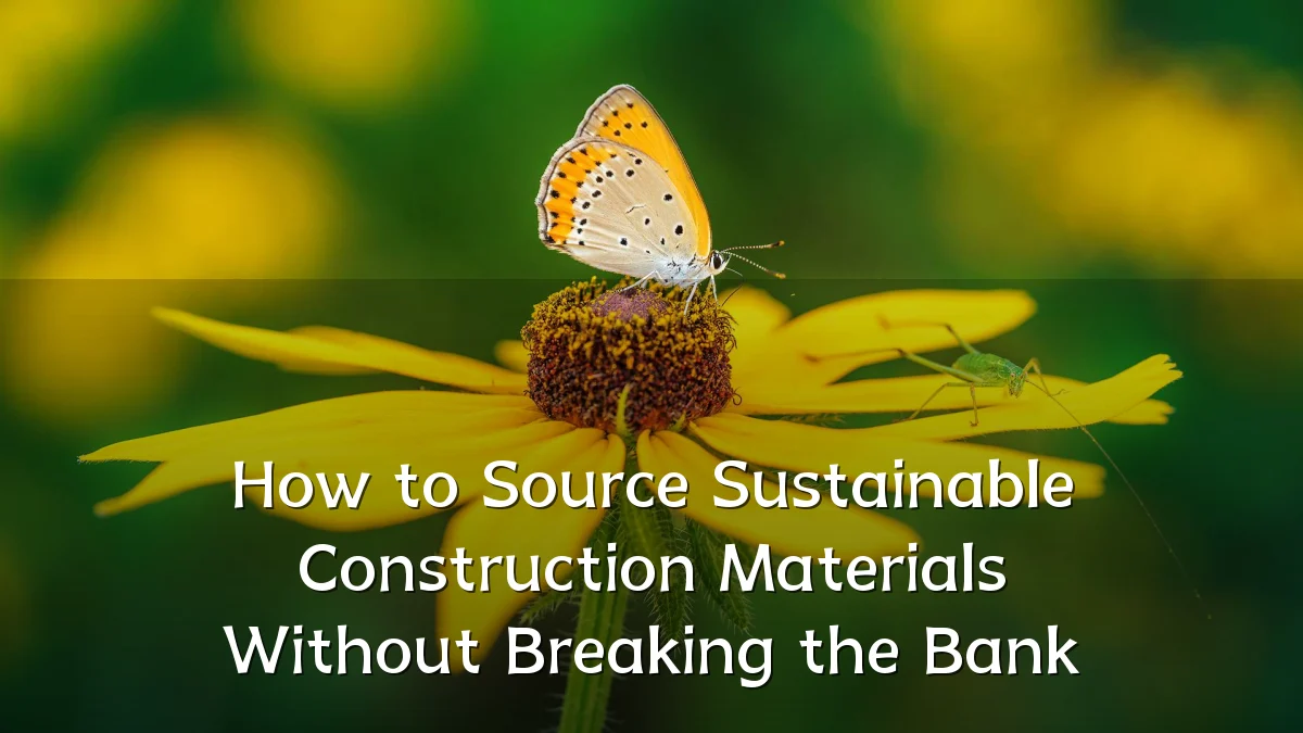 How to Source Sustainable Construction Materials Without Breaking the Bank