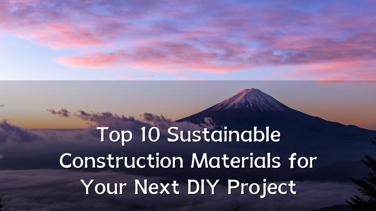 Top 10 Sustainable Construction Materials for Your Next DIY Project